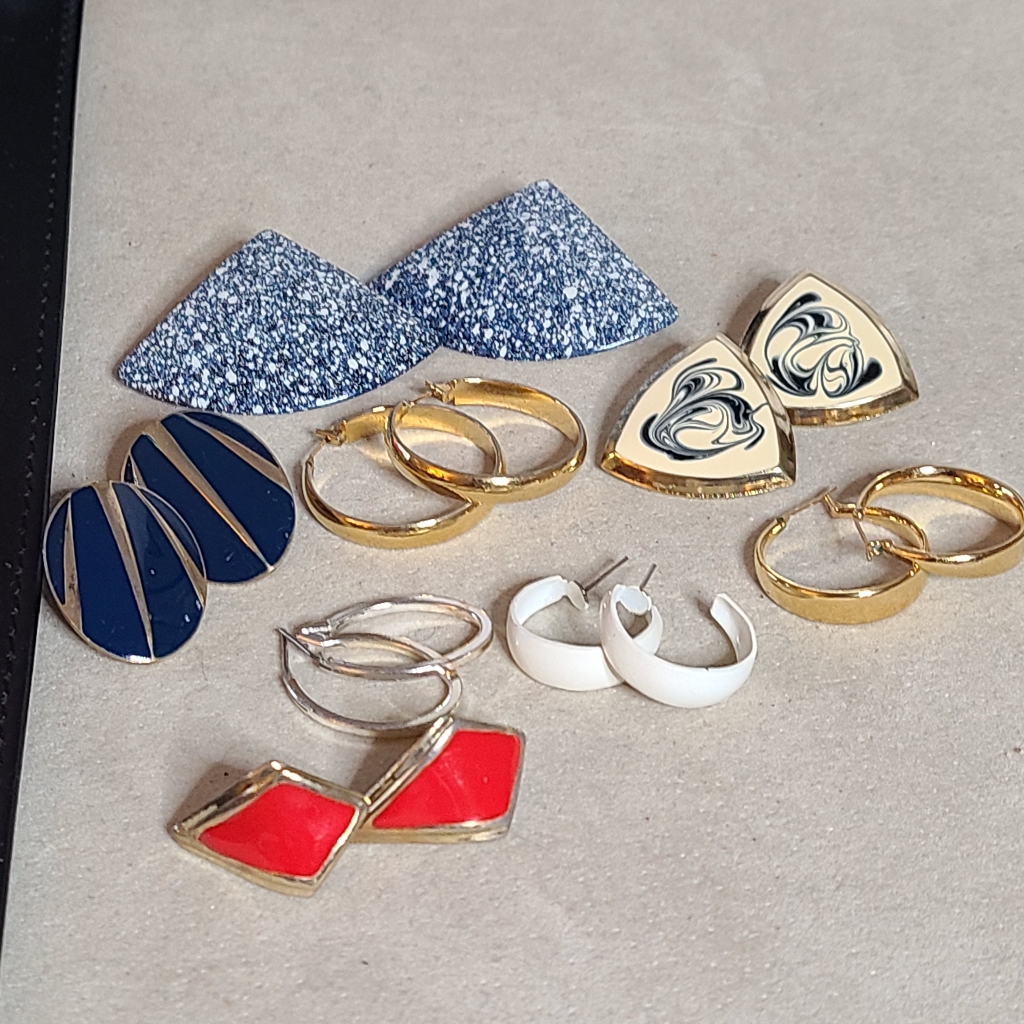 Earrings 8 Vintage Pairs Pierced